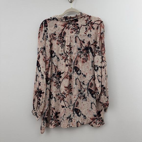 Free People Womens M We The Free Button Up Its A Vibe Tunic Oversized Floral - Picture 5 of 5